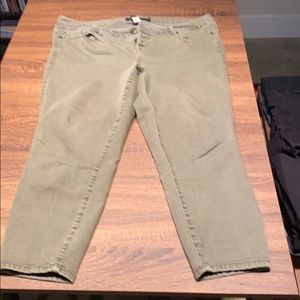 Ankle length green denim